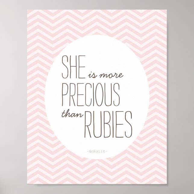 Póster Mais Precioso que Rubies Proverb Nurserb Decor (Frente)