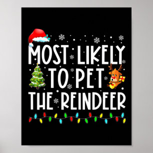 Poster Mais Propenso a Acariciar o Renas Divertido Natal