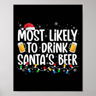 Poster Mais Propenso a Beber a Cerveja do Papai Noel Dive