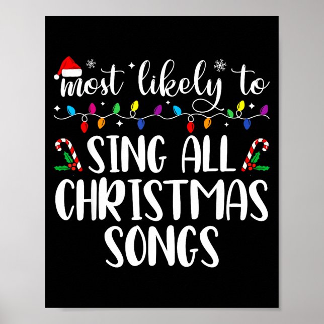 Poster Mais Propenso a Cantar Todas as Canções de Natal F (Frente)