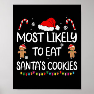 Poster Mais Propenso a Comer os Biscoitos do Papai Noel F