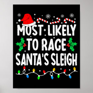 Poster Mais Propenso a Correr o Trenó de Papai Noel Famíl