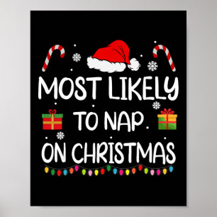 Poster Mais Propenso a Dormir no Natal Família Divertida