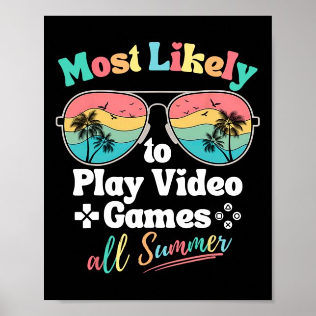 Poster Mais Propenso a Jogar Video Games Todo Verão Diver (Frente)