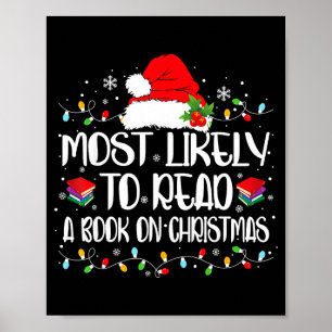 Poster Mais Propenso a Ler um Livro no Natal Família Mat