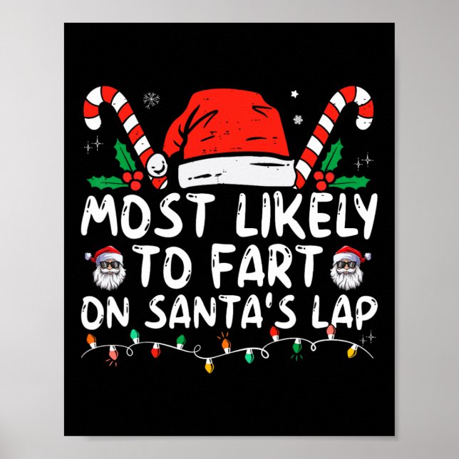 Poster Mais Propenso a Peidar no Colo de Papai Noel Natal (Frente)