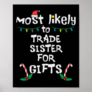 Poster Mais Propenso a Trocar Irmã Natal Família Ma
