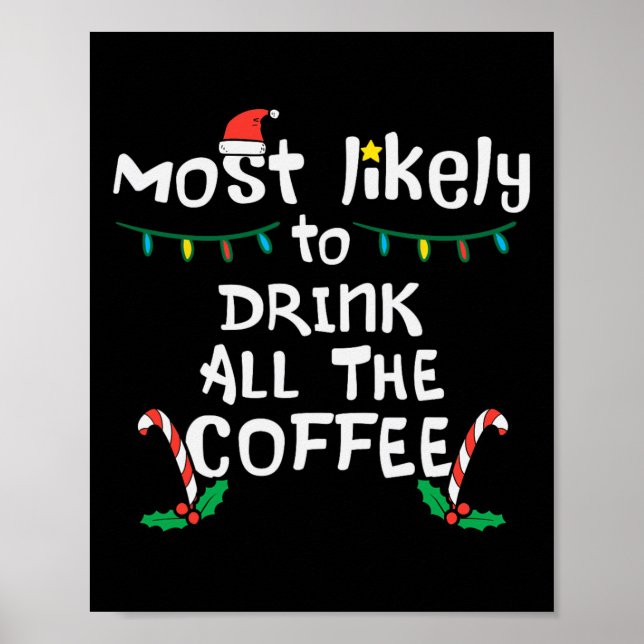 Poster Mais Provável Bebe Toda A Família Natal Do Café (Frente)
