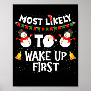 Poster Mais Provável De Acordar Primeiro Camiseta Diverti