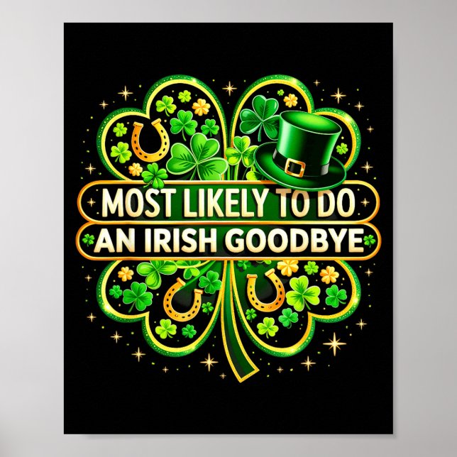 Poster Mais provável de fazer um adeus irlandês trevo (Frente)