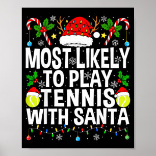 Poster Mais Provável De Jogar Tênis Com Papai Noel Engraç