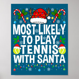 Poster Mais Provável De Jogar Tênis Com Papai Noel Engraç