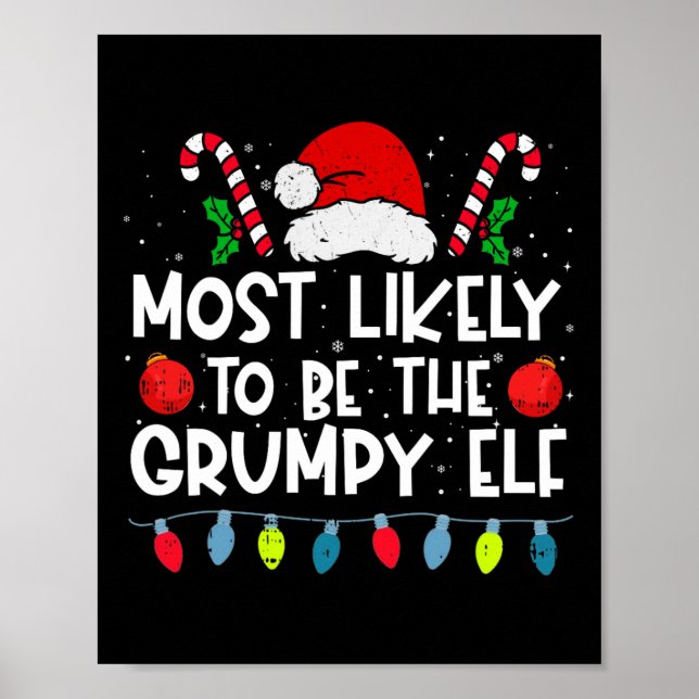 Poster Mais Provável de Ser o Grumpy Elf Family Crew Chri (Frente)