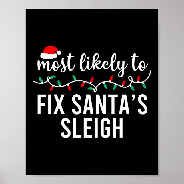 Poster Mais Provável Para Camisas De Natal Que Correspond (Frente)