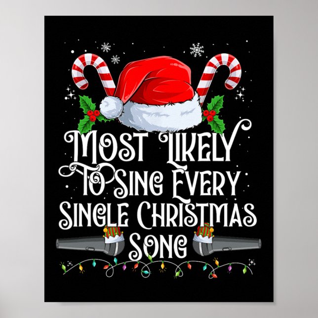 Poster Mais Provável Para Cantar Músicas De Natal Corresp (Frente)