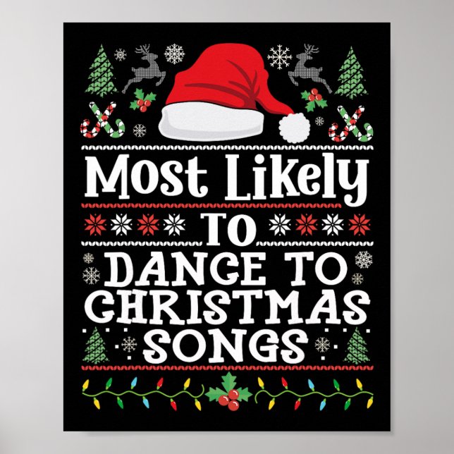 Poster Mais Provável Para Dançar Às Canções De Natal - Ch (Frente)