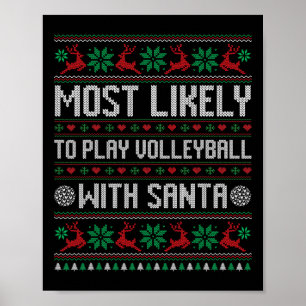 Poster Mais Provável Para Jogar Voleibol Com Papais noeis