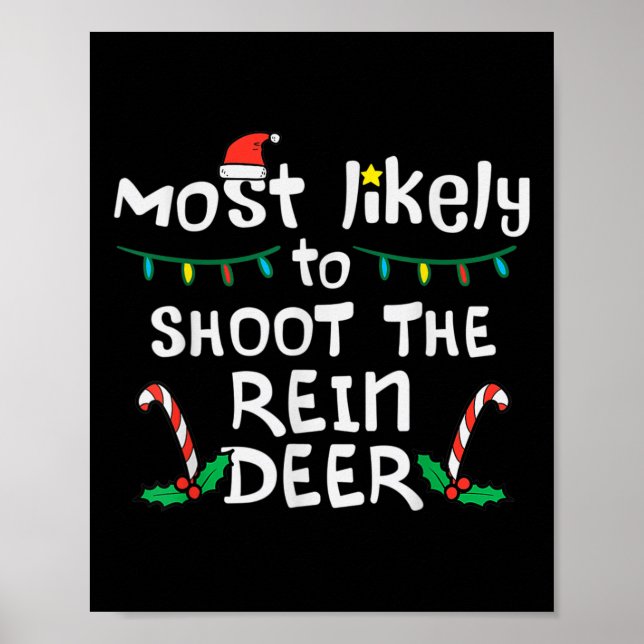 Poster Mais Provável Que O Reindeer Da Família Natal M (Frente)