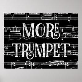 Poster Mais Quadro de Trompetes - Música Branca Preta