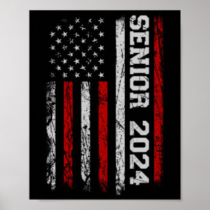 Poster Mais velho 2024 American Flag Usa Graduation Class