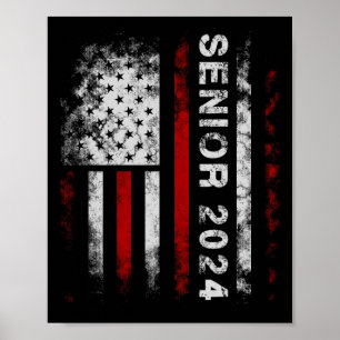 Poster Mais velho 2024 American Flag Usa Graduation Class