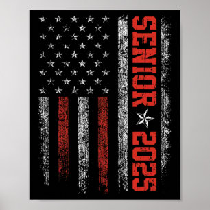 Poster Mais velho Ano 2025 Graduação Americana Flag Usa C