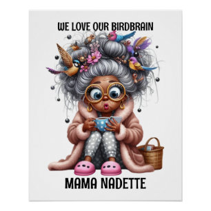 Póster Mais velho Divertido Com Aves