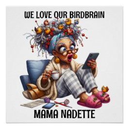 Póster Mais velho Divertido Com Aves