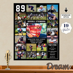 Poster Mais velho Esportivo do segundo grau 19 Colagem de
