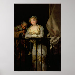 Poster Maja e Celestina em um balcão, 1805-12