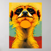 Majestade do Suricato – Guardião Pop Art da Savana