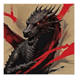Póster Majestade Dragão - Expressão Abstrato exclusiva