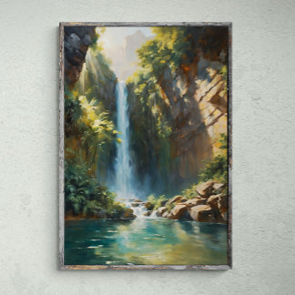 Poster Majestade em Cascata: Quebra d'água com Cliff Selv