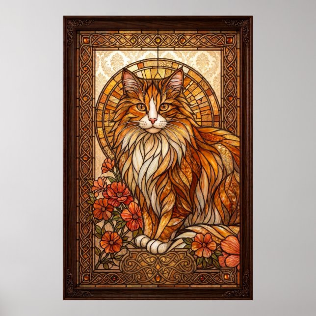 Poster Majestade Iluminada pelo Sol Gato Persa Laranja de (Frente)