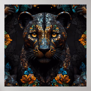 Poster Majestade Mosaico Leopard