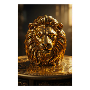 Póster Majestade ouro Lion