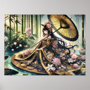 Poster Majesti Floral Kimono Sob Bamboo Canopy