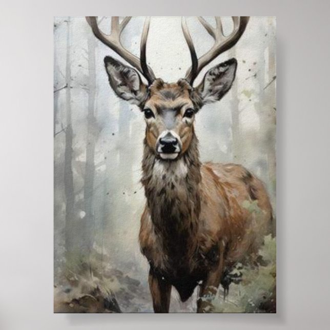 Poster Majestic Stag in the Mist (Frente)