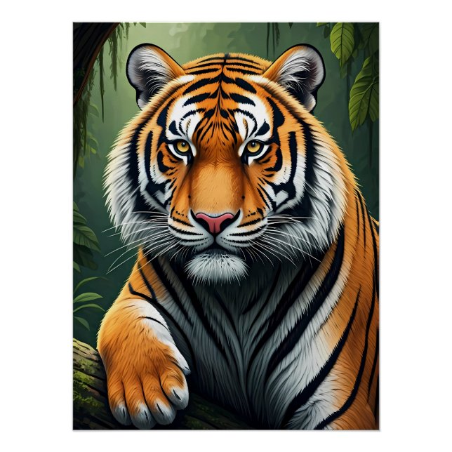 Póster Majestic Tiger in Jungle (Frente)
