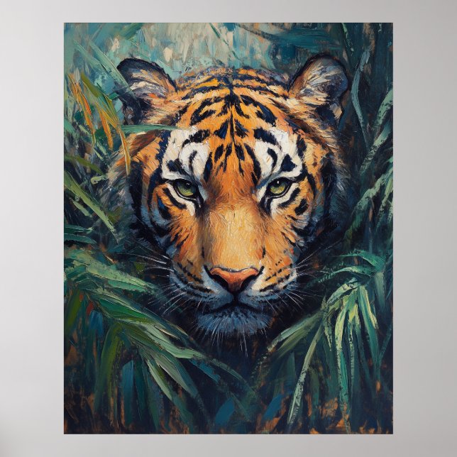 Poster Majestic Tiger in Jungle Foliage (Frente)