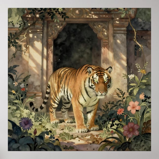 Poster Majestic Tiger Walking through Ancient Dunes (Frente)