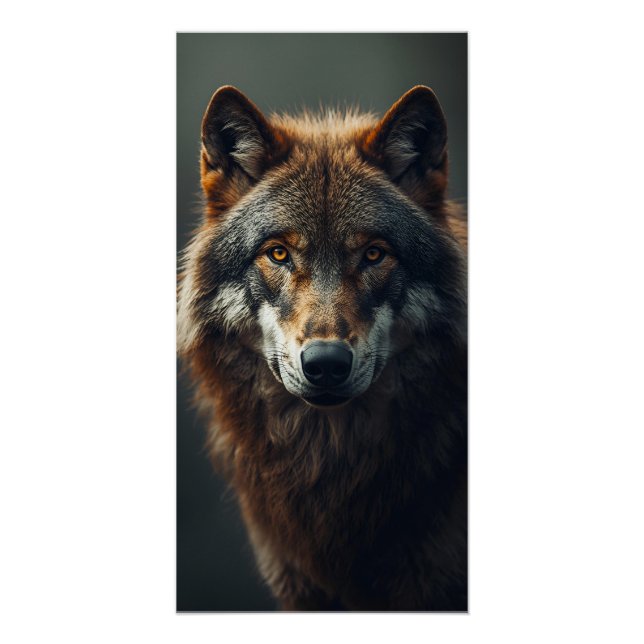 Póster Majestic Wolf Portrait Strength & Royal Confidence (Frente)