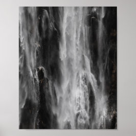 Poster Majestosa cachoeira Boka, Eslovênia em preto e bra