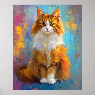 Poster Majestoso Gato Maine Coon – Retrato Digital Real