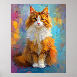 Poster Majestoso Gato Maine Coon – Retrato Digital Real
