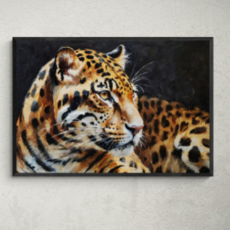 Poster Majestoso Guardião: Pintura a óleo na Jaguar