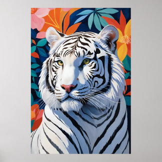 Poster Majestoso Tigre Branco
