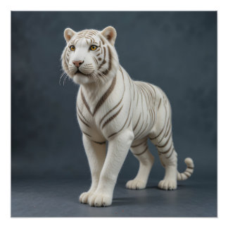 Póster Majestoso Tigre Branco