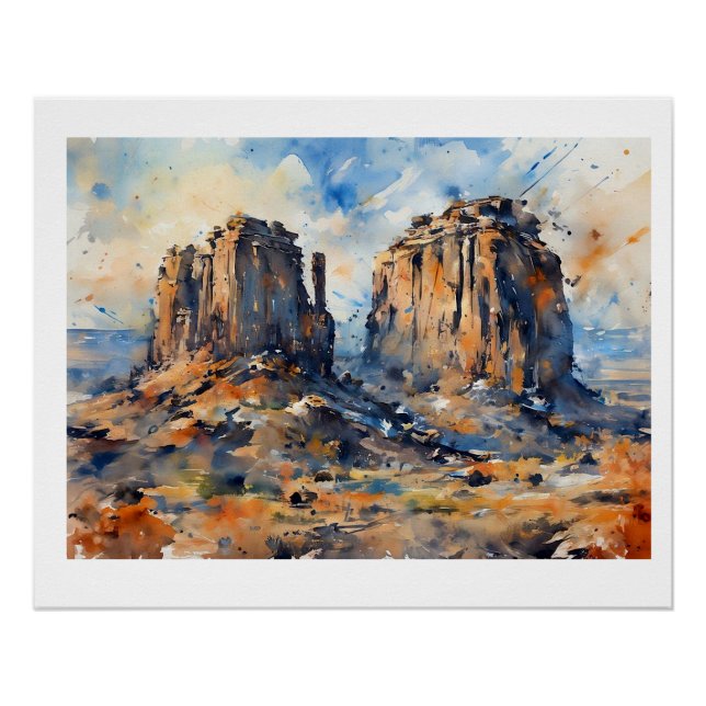 Póster Majestosos Mitten Buttes Arizona,  (Frente)