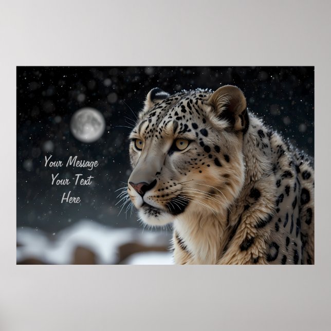 Poster Majnacional Leopardo Celestial da Neve (Frente)